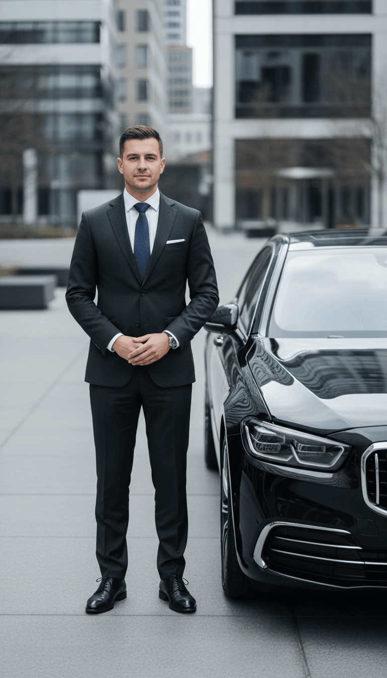 Professional TTS Travel driver greeting a passenger at Kuala Lumpur airport