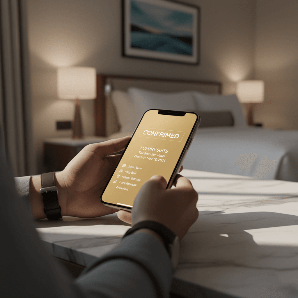 WhatsApp booking confirmation on smartphone for TTS Travel transportation